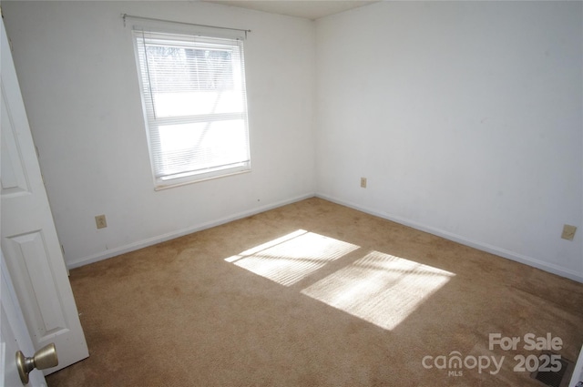 spare room with carpet floors, a wealth of natural light, and baseboards