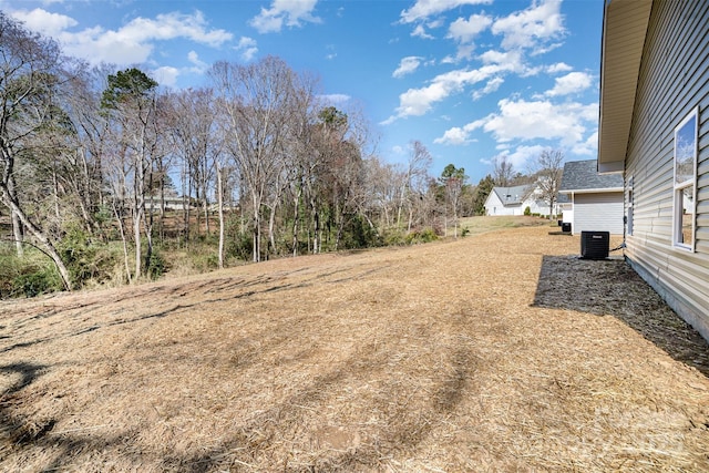 view of yard featuring central AC