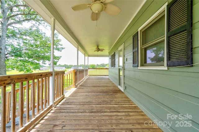 3640 Oak Haven Ln, Shelby, NC 28150 - wooden deck featuring a ceiling fan