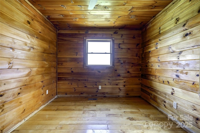 3640 Oak Haven Ln, Shelby, NC 28150 - unfurnished room featuring wooden ceiling, light wood finished floors, a relaxing sauna, and wooden walls