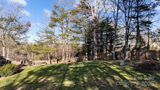 view of yard featuring fence