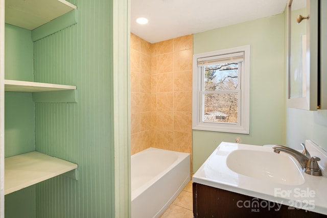 bathroom featuring vanity and tile patterned floors