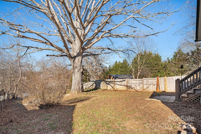 view of yard featuring fence