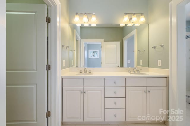 full bathroom featuring a sink and double vanity