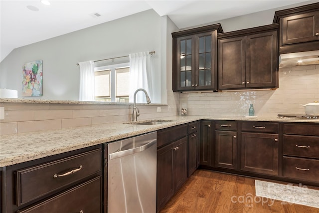 2934 Hiddenbrook Way, Fort Mill, SC 29707 - kitchen featuring light stone counters, tasteful backsplash, appliances with stainless steel finishes, and a sink