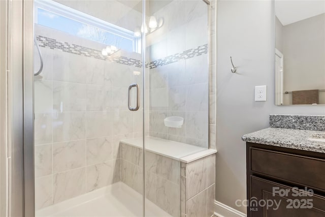 2934 Hiddenbrook Way, Fort Mill, SC 29707 - full bathroom featuring vanity and a shower stall