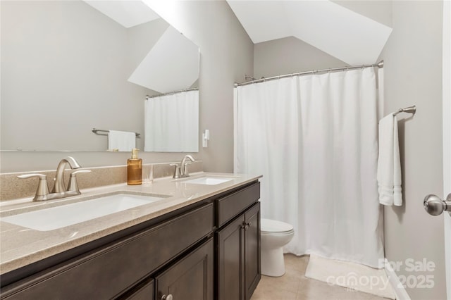 2934 Hiddenbrook Way, Fort Mill, SC 29707 - bathroom featuring tile patterned floors, toilet, double vanity, and a sink