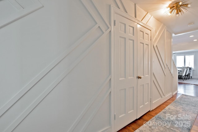 room details featuring wood finished floors and recessed lighting