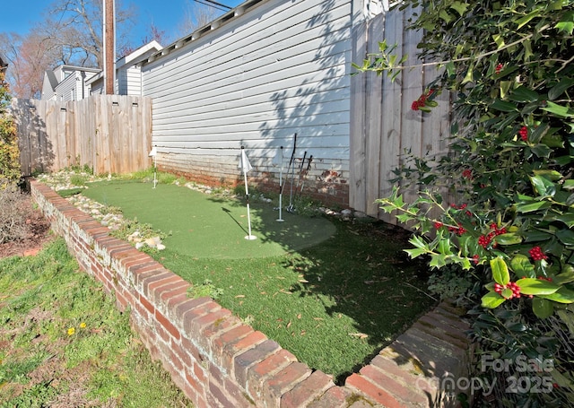 view of yard with fence