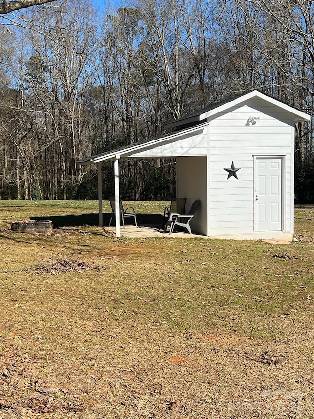 view of shed