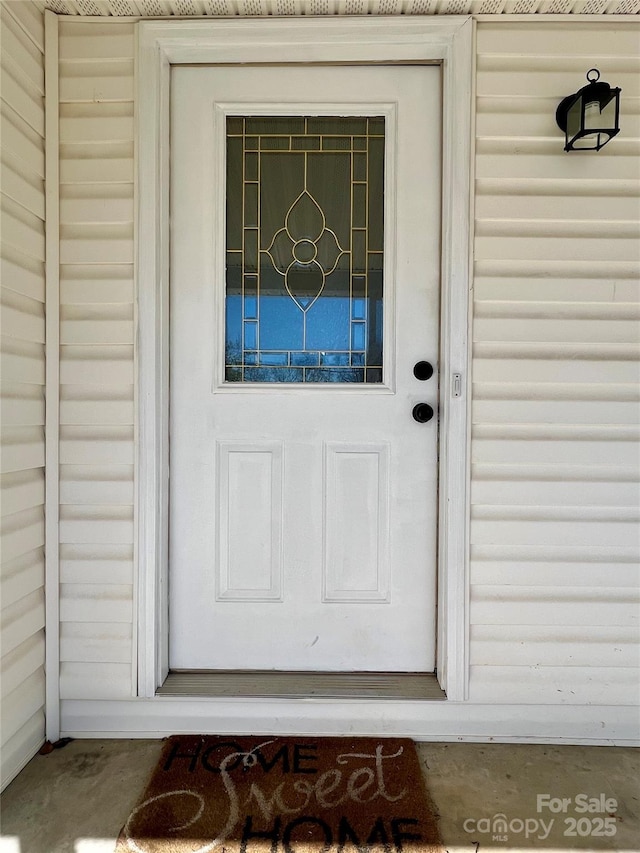 view of doorway to property