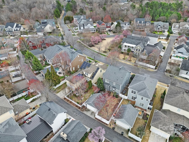 aerial view with a residential view