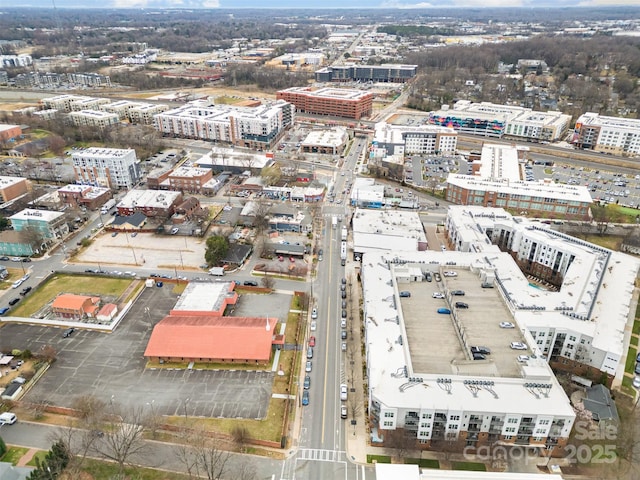 aerial view with a city view