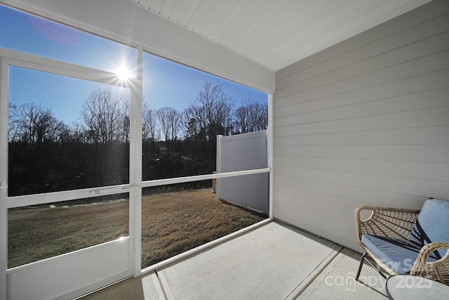 view of unfurnished sunroom