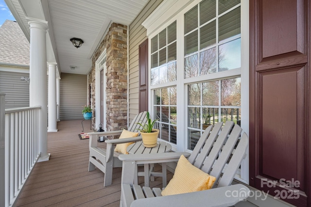 exterior space featuring covered porch