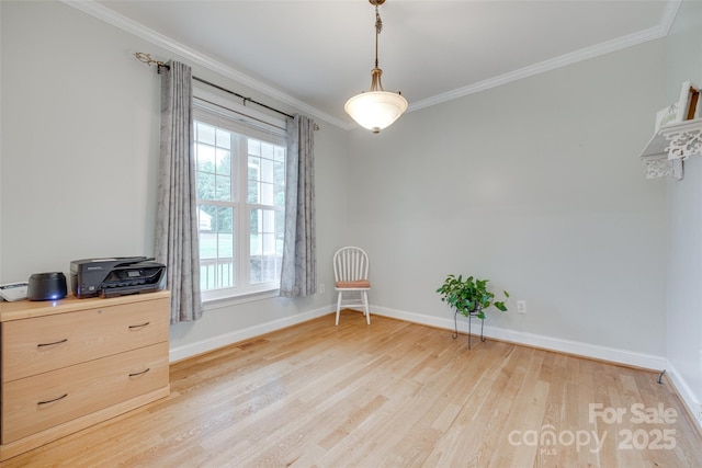 2050 Sunswept Ln, York, SC 29745 - unfurnished room featuring baseboards, light wood-style floors, and crown molding
