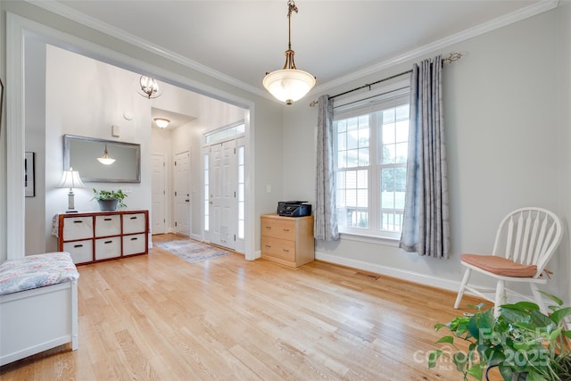 2050 Sunswept Ln, York, SC 29745 - foyer entrance featuring ornamental molding, light wood-type flooring, and baseboards