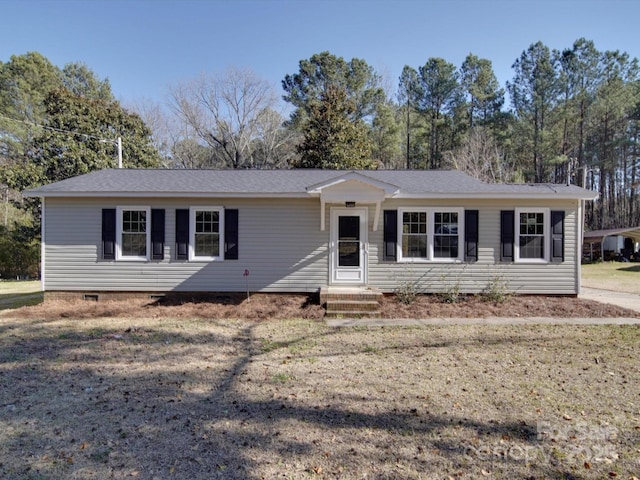 ranch-style house with crawl space