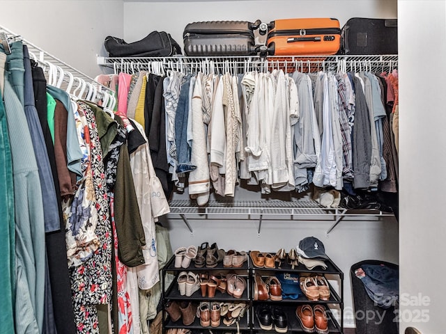 view of walk in closet