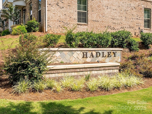 view of community sign