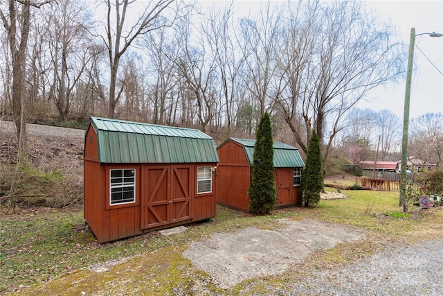 view of shed