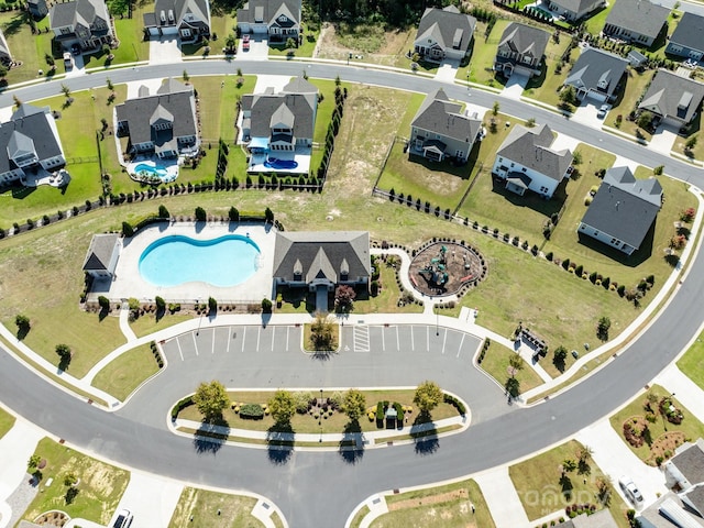 aerial view with a residential view