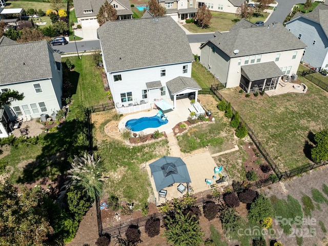 bird's eye view featuring a residential view