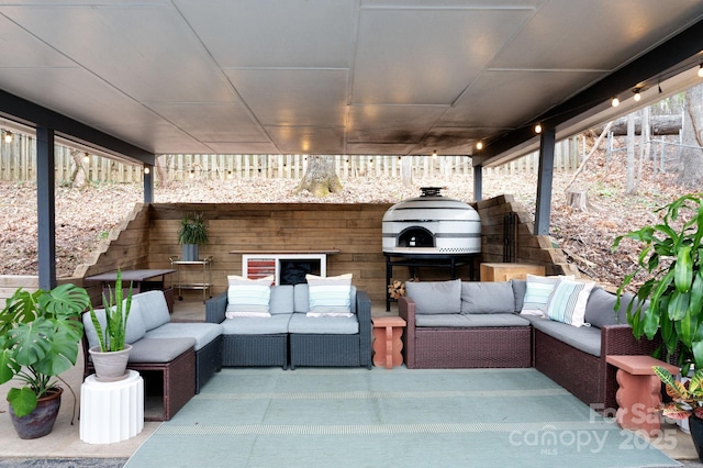 view of patio / terrace with an outdoor living space