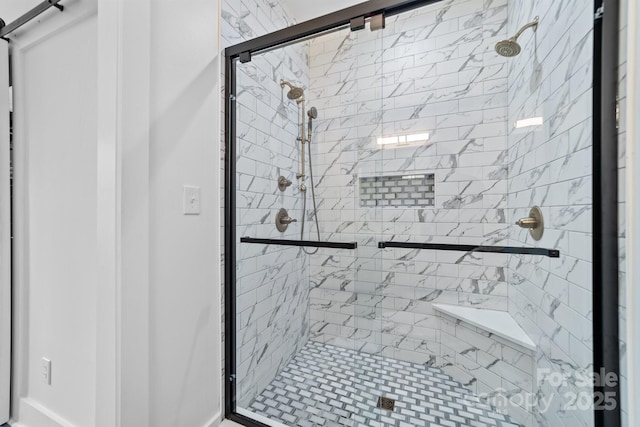 full bathroom with a stall shower