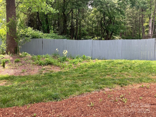 view of yard featuring fence