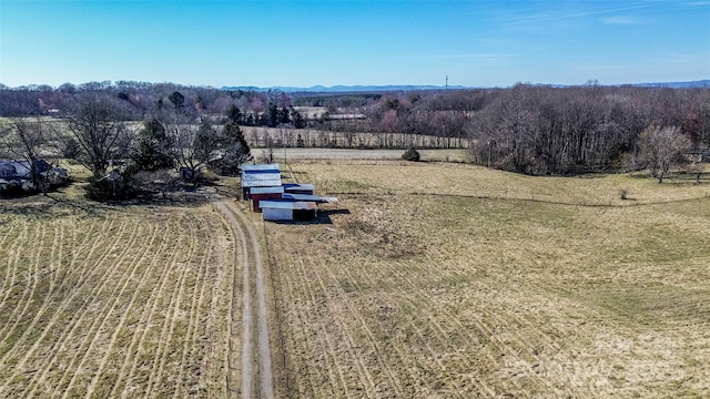 bird's eye view with a rural view