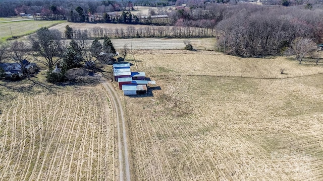 bird's eye view with a rural view