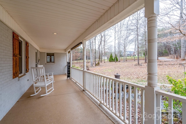 view of patio featuring covered porch