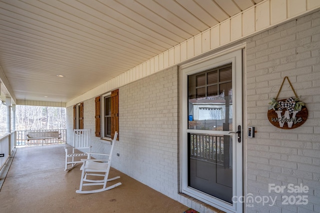 view of patio with a porch