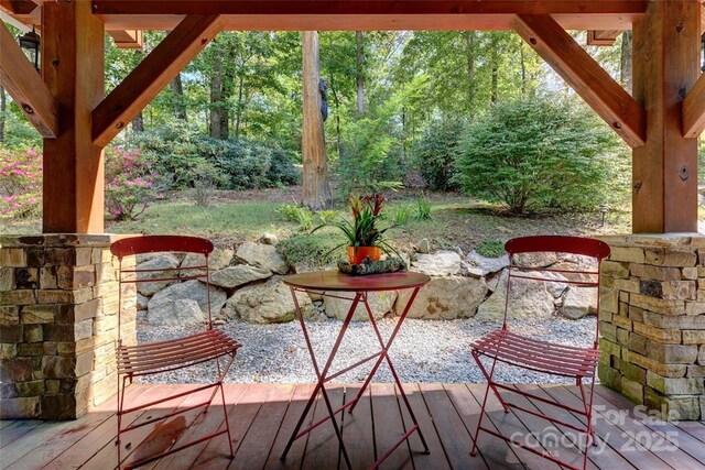view of patio featuring a deck