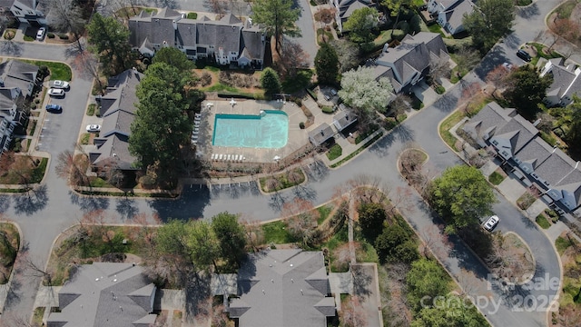 aerial view featuring a residential view