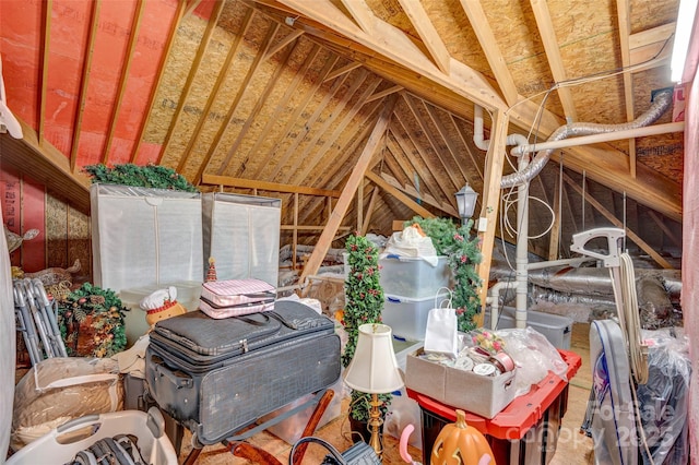 view of unfinished attic