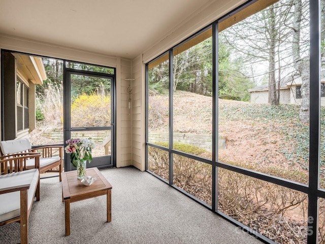 view of unfurnished sunroom