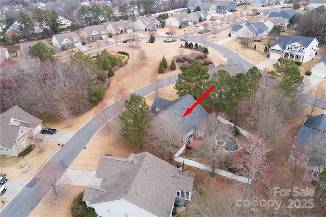 bird's eye view with a residential view