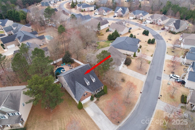 bird's eye view featuring a residential view