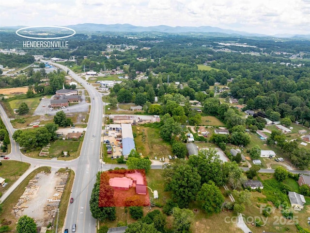 aerial view with a mountain view