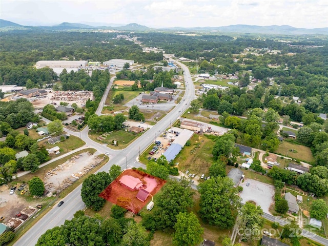 bird's eye view with a mountain view