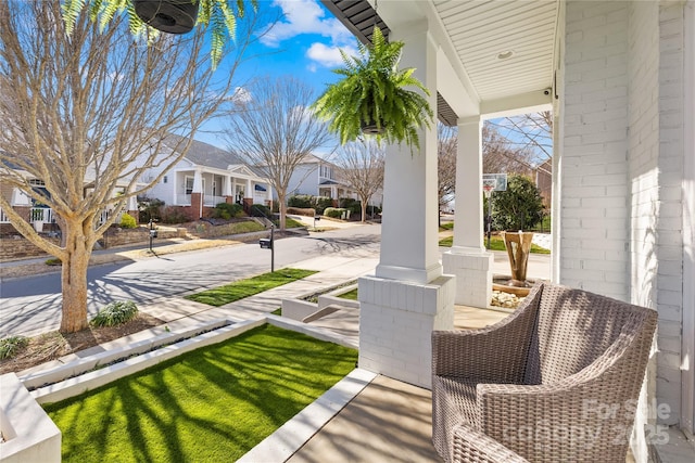 view of patio / terrace featuring a residential view