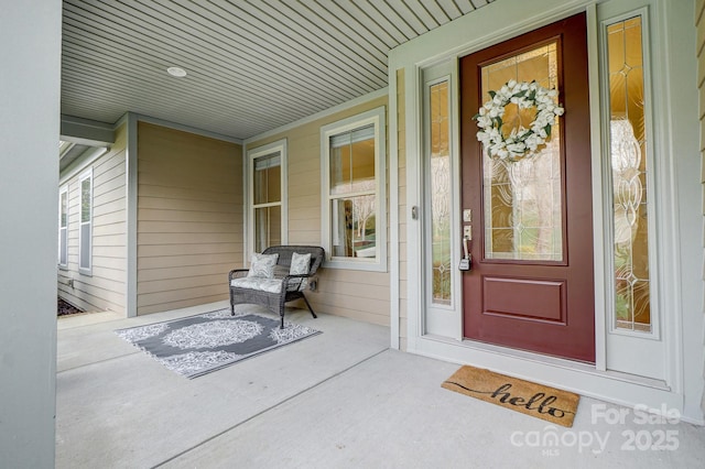 entrance to property with covered porch