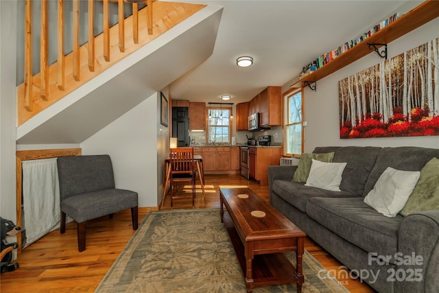 living room featuring wood finished floors