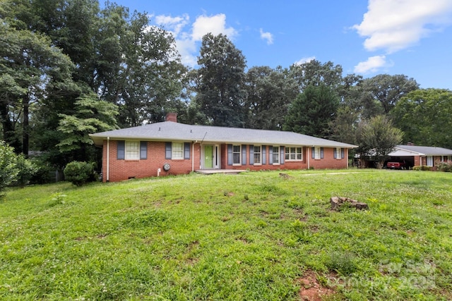 1210 Brookwood Dr, Shelby, NC 28150 - single story home with brick siding, a chimney, and a front lawn