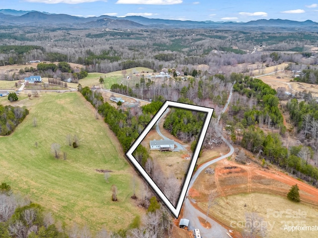 aerial view featuring a mountain view