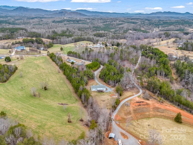 drone / aerial view with a mountain view