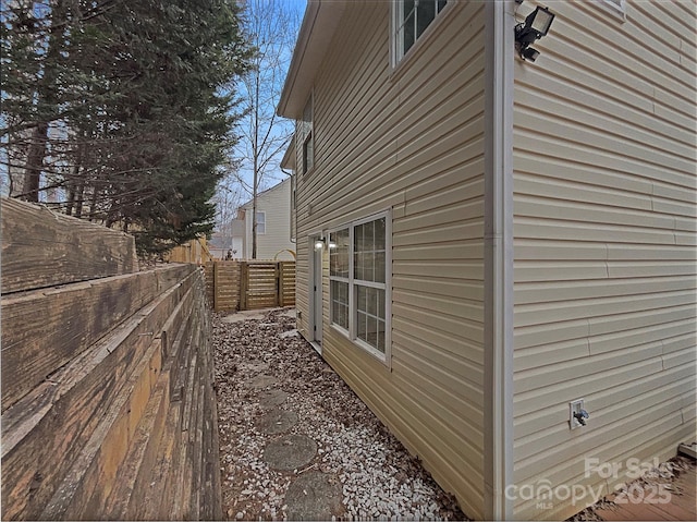 view of property exterior featuring a fenced backyard