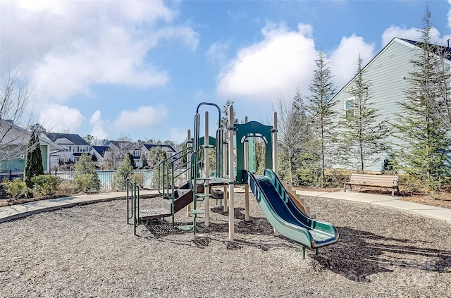 communal playground with fence